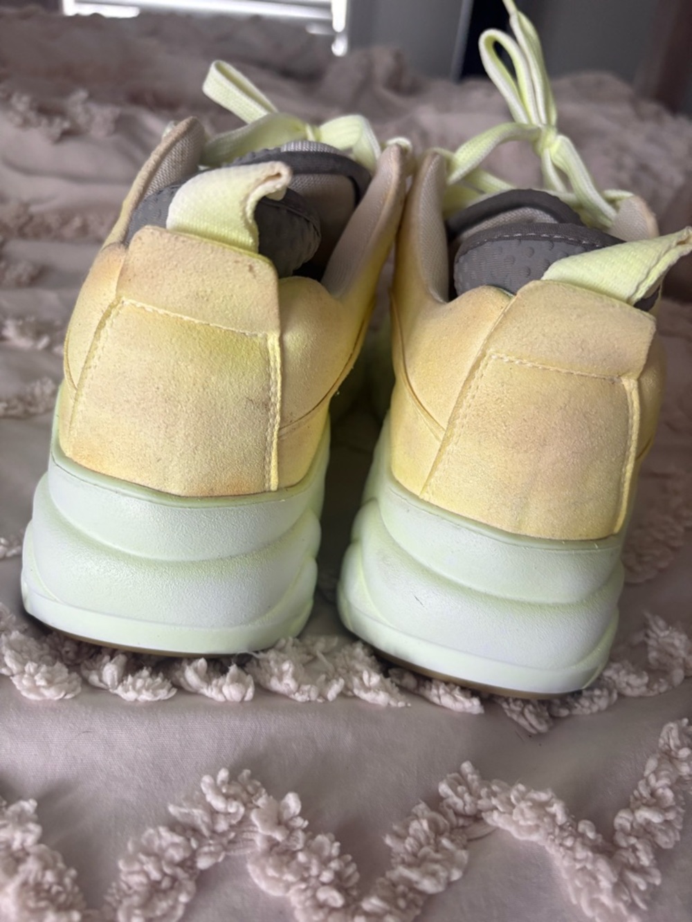 Acne Cream and Gray Low-Top Sneakers - Picture 3 of 6